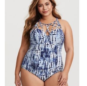 Torrid Tie Dye One Piece Cut Out Strappy Neck